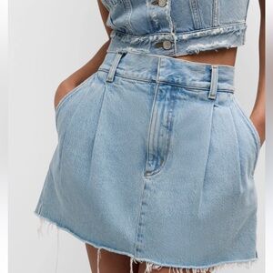 Agolde Light Blue Denim Mini Skirt
